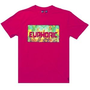 Men’s Fuchsia “Euphoric” T-Shirt. Size Large.
